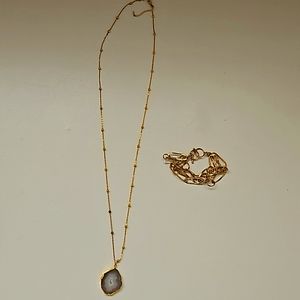 Bundle of agate necklace and BR bracelet